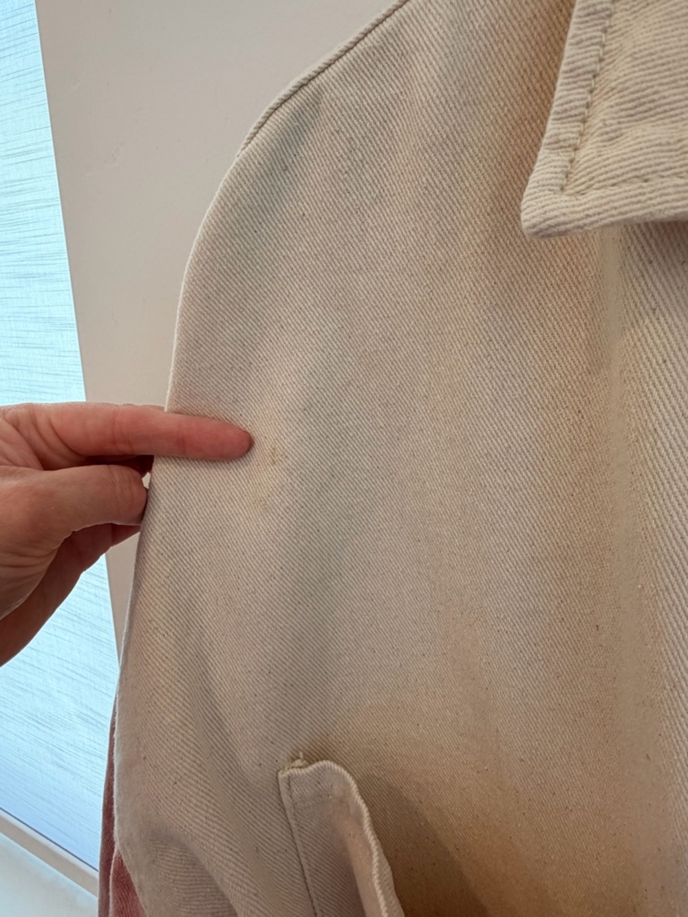POL Two-Tone Beige and Dusty Pink Patchwork Jacket - Picture 3 of 3